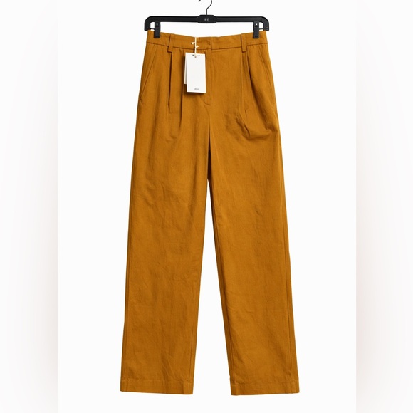 Mango Pants - Mango Woman’s Wide-Leg Chinos in Caramel